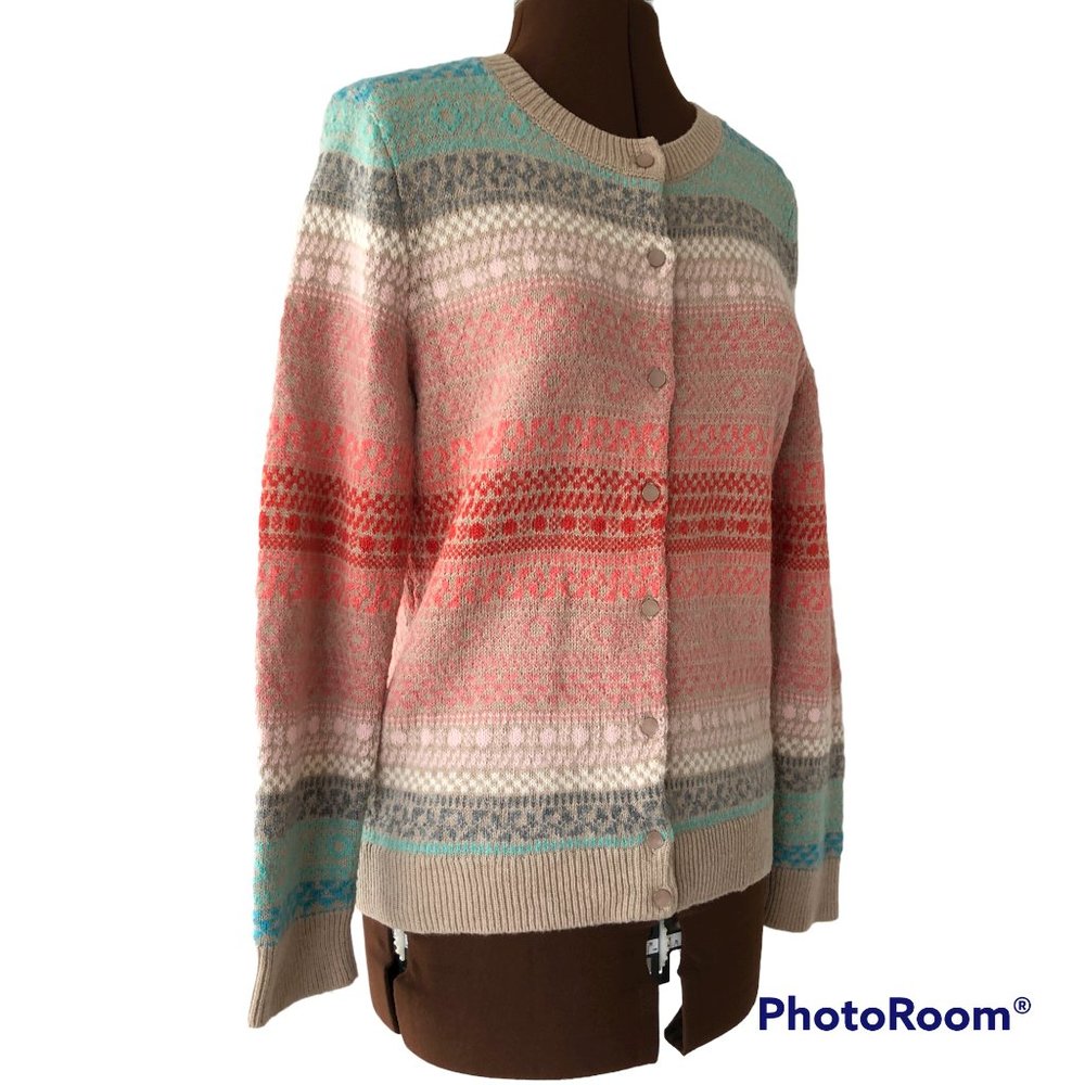 Fair Isle Inspired Knit Cardigan - Picture 4 of 5